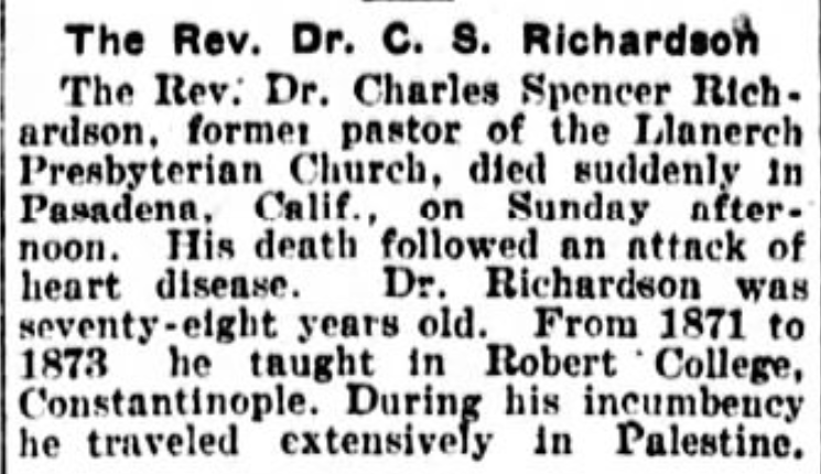 Charles Richardson Dies